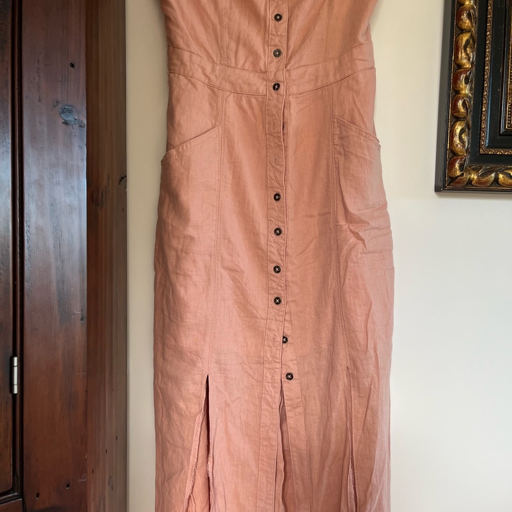 Elegant Pink Button-Down Dress